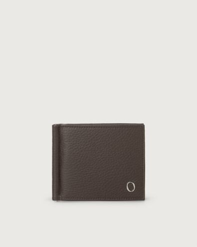 Micron leather wallet with money clip