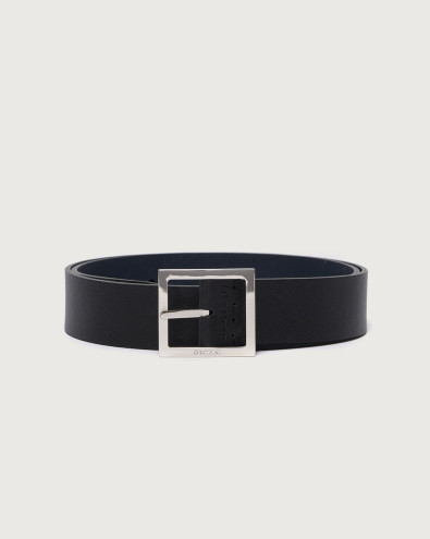 Saffiano Double reversible leather belt 3,5 cm