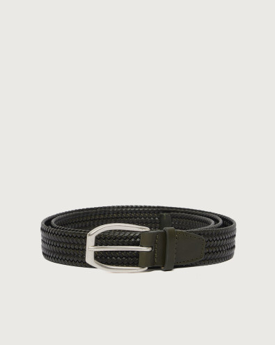 Braided leather belt 3 cm XU0139