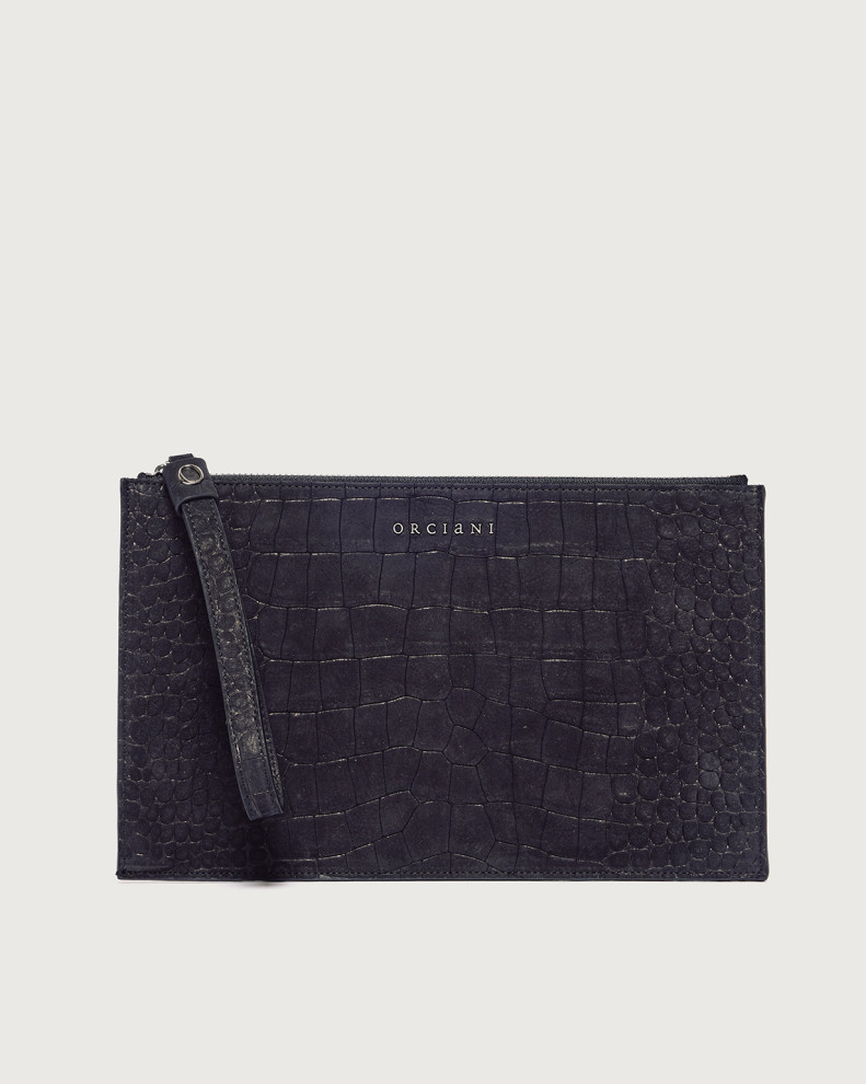 Cocco Nabuck large nubuck leather pouch with wristband