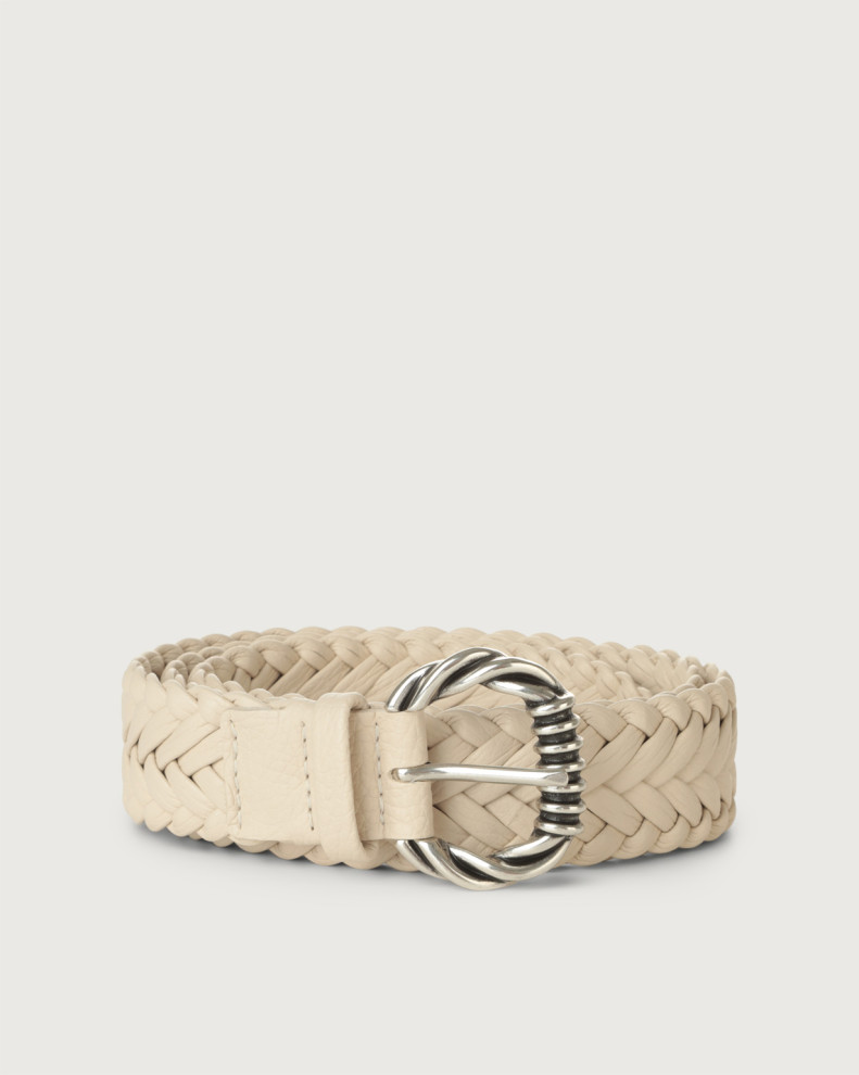 Orciani Sense braided leather belt Leather Off-White