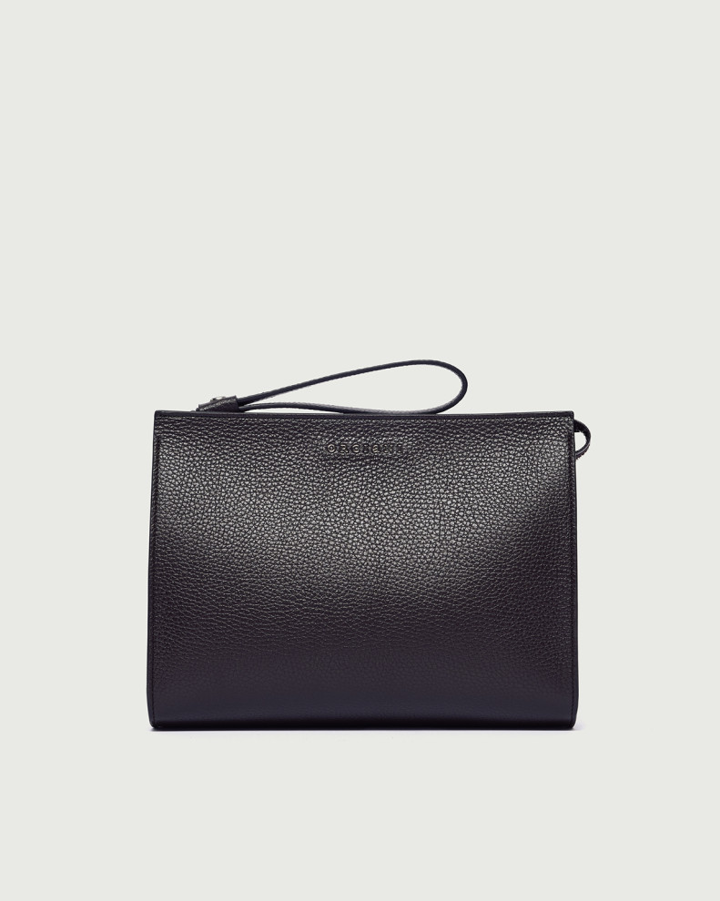 Micron large leather pouch with wristband