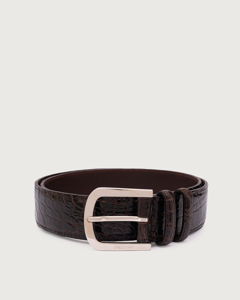 Cocco Fianco Lucido A crocodile leather belt 3,5 cm