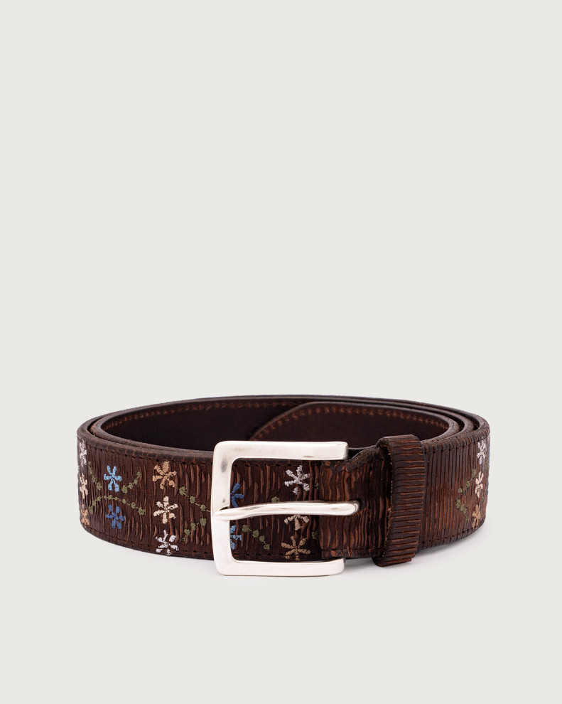 Blade Flower leaather belt 3,5 cm