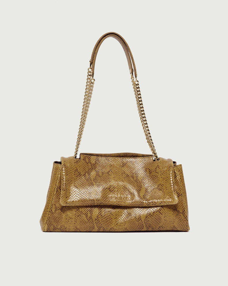 Sveva Exotic Longuette python effect leather shoulder bag