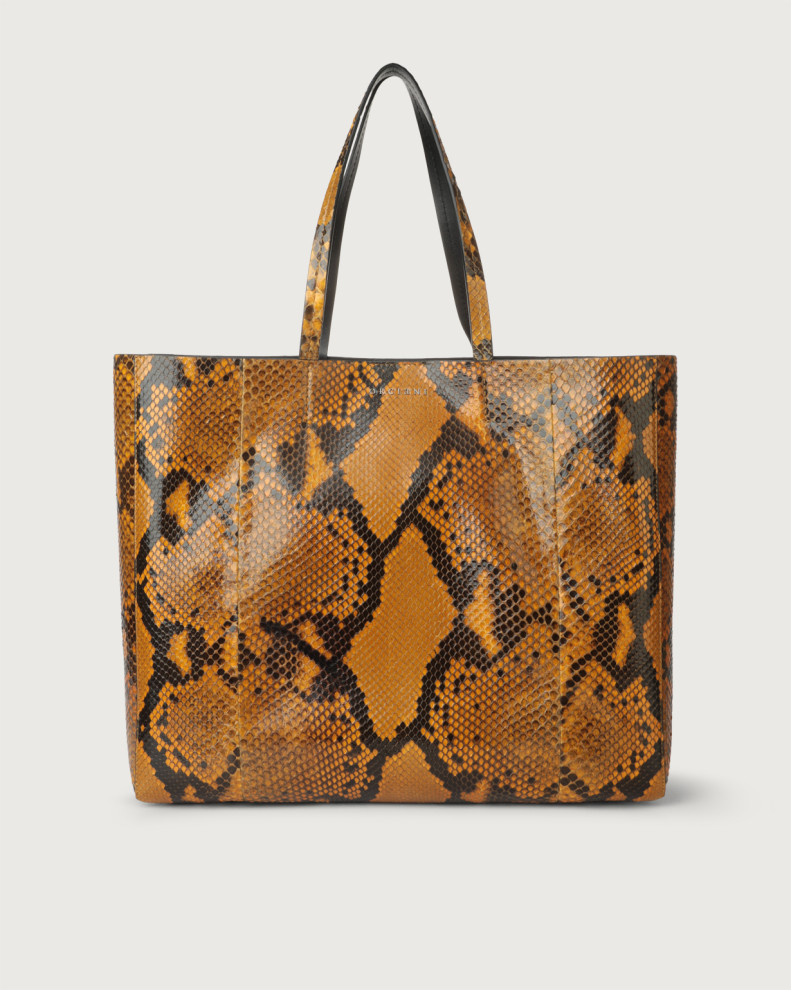 Le Sac Diamond python leather tote bag