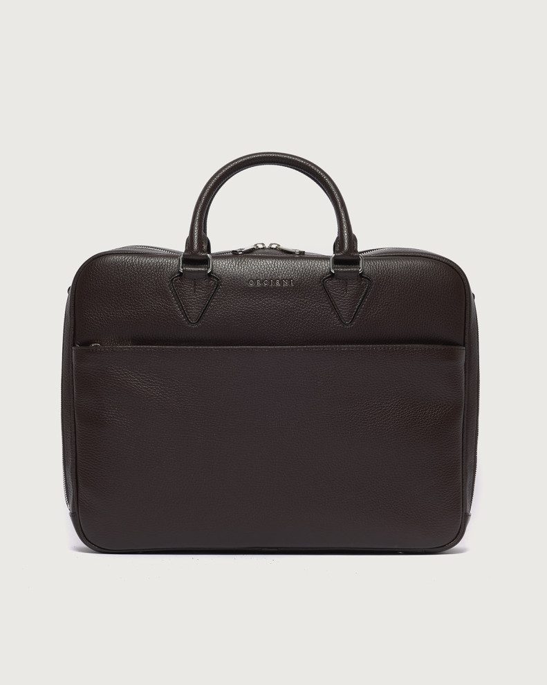 Micron slim dollar leather business bag