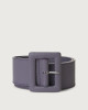 Soft high waist leather belt with covered buckle