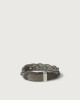 Walk leather Nobuckle bracelet with silver detail