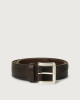 Grit leather belt with roller buckle