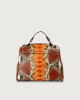 Orciani Sveva Naponos small python leather handbag with strap Python Leather Orange