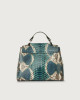 Orciani Sveva Naponos small python leather handbag with strap Python Leather Blue