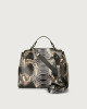 Orciani Sveva Naponos small python leather handbag with strap Python Leather Grey