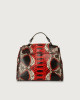 Orciani Sveva Naponos small python leather handbag with strap Python Leather Red