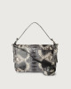 Orciani Soho Naponos python leather baguette bag with strap Python Leather Grey