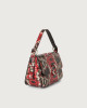 Orciani Soho Naponos python leather baguette bag with strap Python Leather Red