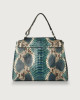 Orciani Sveva Naponos medium python leather shoulder bag with strap Python Leather Blue