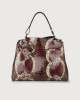 Orciani Sveva Naponos medium python leather shoulder bag with strap Python Leather Bordeaux