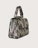 Orciani Sveva Naponos medium python leather shoulder bag with strap Python Leather Grey