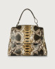 Orciani Sveva Naponos medium python leather shoulder bag with strap Python Leather Sand