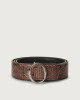 Orciani Diamond python leather belt with monogram buckle Python Leather Cocoa brown