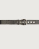 Orciani Diamond python leather belt with metal eyelets Python Leather Dark grey