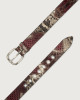 Orciani Naponos python leather belt with metal eyelets Python Leather Bordeaux