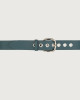 Orciani Soft leather belt with metal eyelets Leather Blue