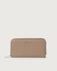 Orciani Zip around Soft large leather wallet Grained leather Taupe