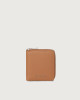 Orciani Micron small leather wallet with zip with RFID Leather Caramel