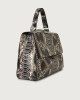 Orciani Sveva Naponos large python leather shoulder bag with strap Python Leather Grey