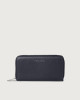 Orciani Micron large leather wallet with zip and RFID Leather Navy