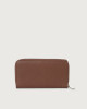 Orciani Zip around Soft large leather wallet Grained leather Cognac