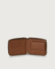 Orciani Micron Deep leather wallet with coin pocket Burnt