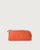 Orciani Micron leather shoe bag Grained leather Orange
