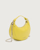 Orciani Dumpling Soft leather mini bag with strap Grained leather yellow