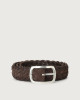 Orciani Hunting Double reversible braided suede leather belt Suede leather Chocolate
