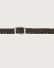 Orciani Hunting Double reversible braided suede leather belt Suede leather Chocolate