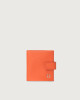 Orciani Micron leather coin purse Grained leather Orange