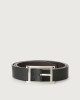 Orciani Micron Double reversible leather belt Grained leather Black+Chocolate