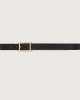 Orciani Micron Double B reversible leather belt 3 cm Black+Chocolate