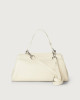 Orciani Sveva Longuette Soft leather handbag with strap Grained leather White