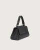Orciani Sveva Longuette Soft leather handbag with strap Grained leather Black