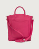 Orciani Ladylike Soft Small leather tote bag Grained leather Fuchsia