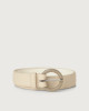 Orciani Sense classic leather belt Grained leather Off-White