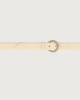 Orciani Sense classic leather belt Grained leather Off-White