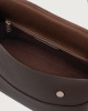 Orciani Nana Soft Midi leather shoulder bag with strap Grained leather Chocolate