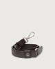 Orciani Nana Soft Midi leather shoulder bag with strap Grained leather Chocolate