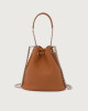 Orciani Nest Soft grained leather mini bucket bag Grained leather Honey