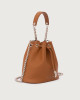 Orciani Nest Soft grained leather mini bucket bag Grained leather Honey